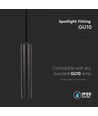 V-Tac GU10 Pendelleuchte Ø5,5x30cm - Schwarz, ohne Leuchtmittel