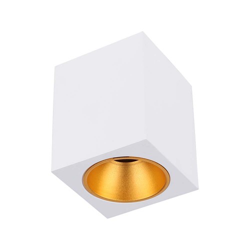 GU10 quadratischer Aufbaustrahler - Weiß, 10x10x12cm, IP20, ohne Leuchtmittel