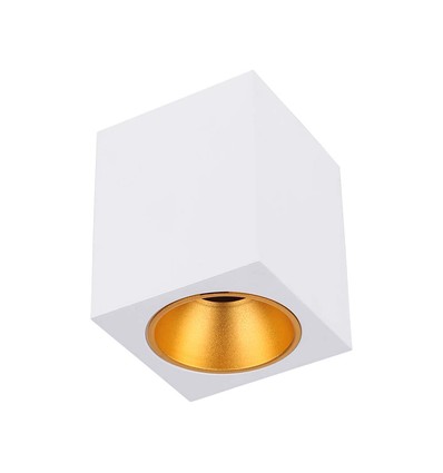 GU10 quadratischer Aufbaustrahler - Weiß, 10x10x12cm, IP20, ohne Leuchtmittel