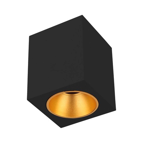 Eckiger GU10 Aufbaustrahler - Schwarz, 10x10x12cm, ohne Leuchtmittel