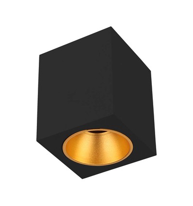Eckiger GU10 Aufbaustrahler - Schwarz, 10x10x12cm, ohne Leuchtmittel