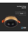 GU10 Einbaustrahler - Rund, Goldrand, schwarzer Reflektor, IP20, Aluminium, Ausschnitt: Ø60mm, ohne Leuchtmittel