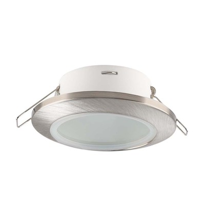 GU10 Einbaustrahler - Satin Nickel, rund, IP44, Loch: Ø7,0 cm, Maße: Ø9,2 cm
