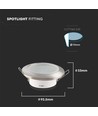 GU10 Einbaustrahler - Satin Nickel, rund, IP44, Loch: Ø7,0 cm, Maße: Ø9,2 cm