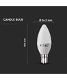 B15 5,5W dimmbare LED Kerzenlampe - Samsung LED Chip, 3000K, warmweiß, ersetzt 40W