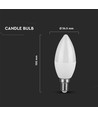 E14 4,5W LED-Kerzenlampe - Mattiert