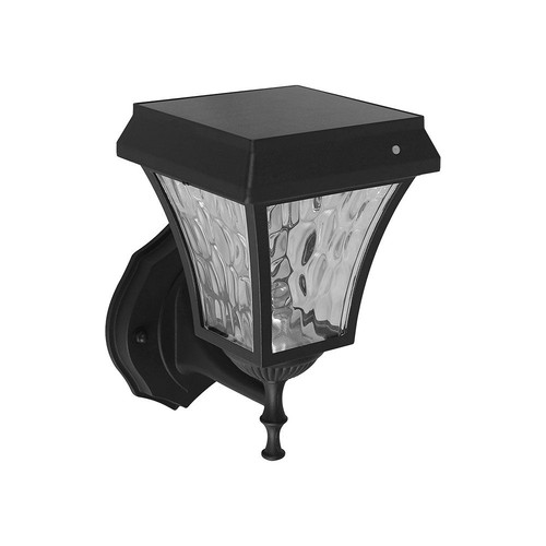 2W Solara LED Wandleuchte mit Solarzelle - IP65, 3000K+6000K, schwarz, inkl. Batterie
