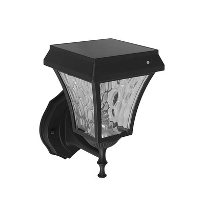 2W Solara LED Wandleuchte mit Solarzelle - IP65, 3000K+6000K, schwarz, inkl. Batterie