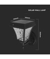 2W Solara LED Wandleuchte mit Solarzelle - IP65, 3000K+6000K, schwarz, inkl. Batterie