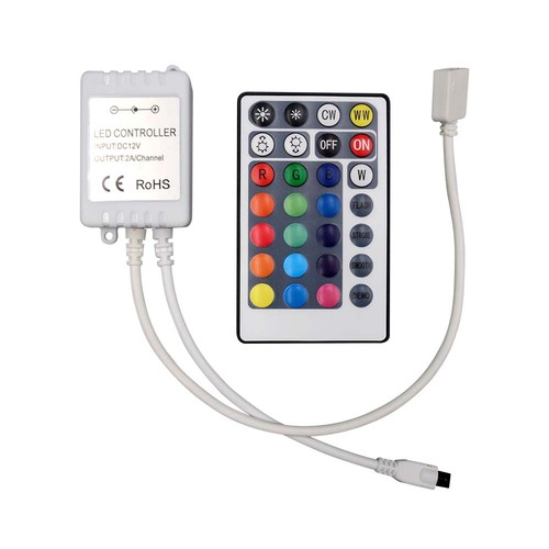 RGB+CCT Controller mit Fernbedienung - 12V/24V, 28 Tasten, 10A, für LED Strips