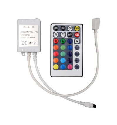 RGB+CCT Controller mit Fernbedienung - 12V/24V, 28 Tasten, 10A, für LED Strips