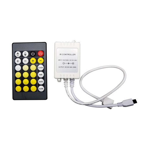 Infrarot Controller mit Fernbedienung für CCT/RGB - 12V-24V, 6A, 24 Tasten, für 3-in-1 LED Strips