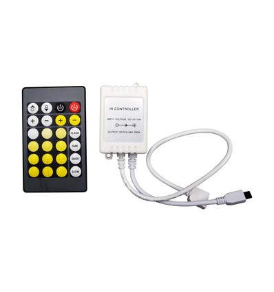 Infrarot Controller mit Fernbedienung für CCT/RGB - 12V-24V, 6A, 24 Tasten, für 3-in-1 LED Strips