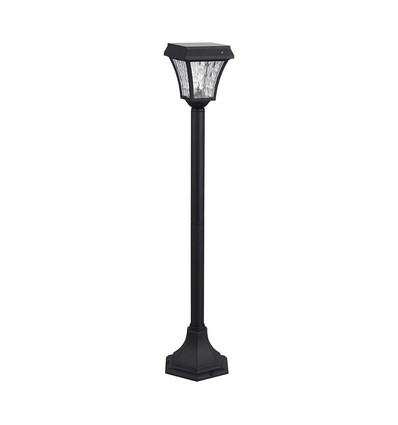 2W LED Solar Gartenlampe mit Erdspieß - Schwarz, 3-in-1 CCT, Bewegungssensor, IP65, Höhe 93cm, Aluminium
