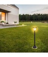 2W LED Solar Gartenlampe mit Erdspieß - Schwarz, 3-in-1 CCT, Bewegungssensor, IP65, Höhe 93cm, Aluminium