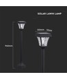 2W LED Solar Gartenlampe mit Erdspieß - Schwarz, 3-in-1 CCT, Bewegungssensor, IP65, Höhe 93cm, Aluminium