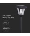 2W LED Solar Gartenlampe mit Erdspieß - Schwarz, 3-in-1 CCT, Bewegungssensor, IP65, Höhe 93cm, Aluminium