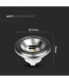 GU10 12W dimmbar AR111 LED Leuchtmittel - RA90, 6400K, 40 Grad, 1031lm