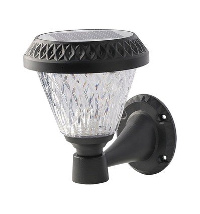 0,8W Solara LED Wandleuchte mit Sensor und Solar - CCT, RF Fernbedienung, IP44, schwarz, 16x23 cm