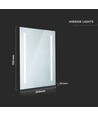 35W LED Spiegel mit Beleuchtung, 70x50cm - Rechteckig, Chrom-Finish, 6400K, weißer Rand