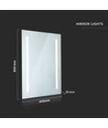 42W Spiegellicht Chrom - LED, Rechteck, 6400K, 800x600mm