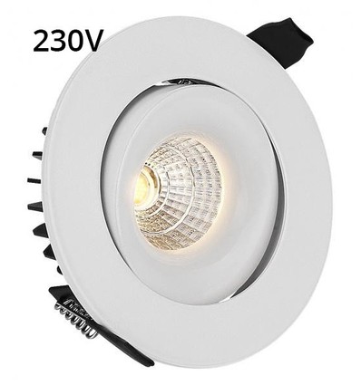 9W Ø11,5cm Einbaustrahler dimmbar RA90 - Ausschnitt: Ø9,5 cm, Maße: Ø11,5 cm, Weißer Rand