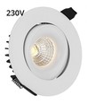 9W Ø11,5cm Einbaustrahler dimmbar RA90 - Ausschnitt: Ø9,5 cm, Maße: Ø11,5 cm, Weißer Rand