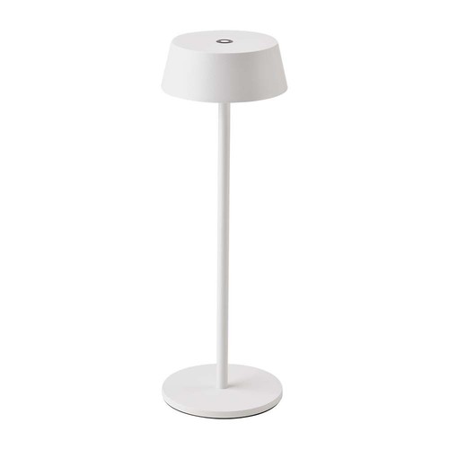 2W wiederaufladbare LED Tischleuchte, weiß - IP54, Touch dimmbar, 5V, warmweiß, bis zu 10 Stunden Akku