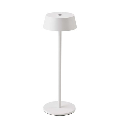 2W wiederaufladbare LED Tischleuchte, weiß - IP54, Touch dimmbar, 5V, warmweiß, bis zu 10 Stunden Akku