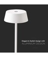 2W wiederaufladbare LED Tischleuchte, weiß - IP54, Touch dimmbar, 5V, warmweiß, bis zu 10 Stunden Akku