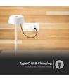 2W wiederaufladbare LED Tischleuchte, weiß - IP54, Touch dimmbar, 5V, warmweiß, bis zu 10 Stunden Akku