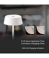 2W wiederaufladbare LED Tischleuchte, weiß - IP54, Touch dimmbar, 5V, warmweiß, bis zu 10 Stunden Akku