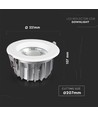 30W Ø22cm LED Einbaupanel - 120lm/W, kaltweiß, Ausschnitt: Ø20,7 cm, Maße: Ø22 cm, weißer Rand