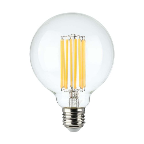 E27 6W LED Filament Leuchtmittel - G95, 600lm, 3000K, 300° Abstrahlwinkel