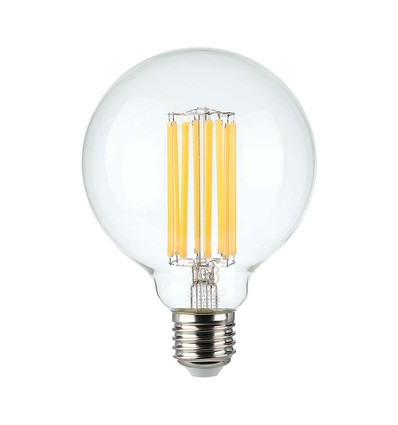 E27 6W LED Filament Leuchtmittel - G95, 600lm, 3000K, 300° Abstrahlwinkel