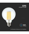E27 6W LED Filament Leuchtmittel - G95, 600lm, 3000K, 300° Abstrahlwinkel