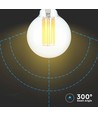 E27 6W LED Filament Leuchtmittel - G95, 600lm, 3000K, 300° Abstrahlwinkel