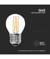 E27 4W LED Tropfenlampe - G45, Filament, 400lm, 6500K, kaltweiß