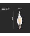 E14 4W LED Filament Kerzenlampe mit Windstoß - 400lm, 4000K, kaltweiß