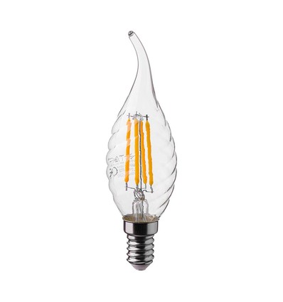 E14 4W LED Flammenbirne - Kohlefaden, Kerzenlampe mit Twist und Flammenform