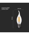 E14 4W LED Flammenbirne - Kohlefaden, Kerzenlampe mit Twist und Flammenform