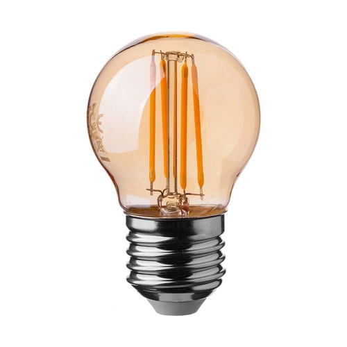 E27 4W LED Kerzenlampe - G45, Filament, 2200K, bernsteinfarben