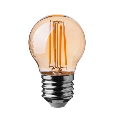 E27 4W LED Kerzenlampe - G45, Filament, 2200K, bernsteinfarben