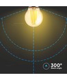 E27 4W LED Kerzenlampe - G45, Filament, 2200K, bernsteinfarben