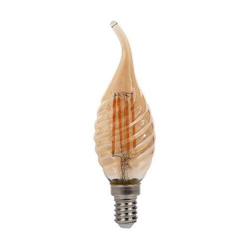 E14 4W Filament LED Tropfenlampe - Candle tip, Amberglas, 2200K, Ø3,5cm