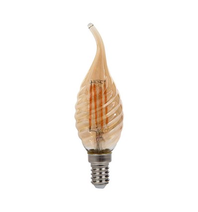 E14 4W Filament LED Tropfenlampe - Candle tip, Amberglas, 2200K, Ø3,5cm
