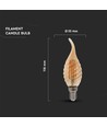 E14 4W Filament LED Tropfenlampe - Candle tip, Amberglas, 2200K, Ø3,5cm