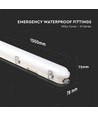 150cm 48W wasserdichte komplette LED Wannenleuchte mit Notlicht - IP65, 120lm/W, Samsung LED Chip, 3 Stunden Akkubetrieb