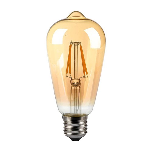 E27 8W LED-Lampe - ST64, Filament, bernsteinfarbenes Glas, extra warm 2200K