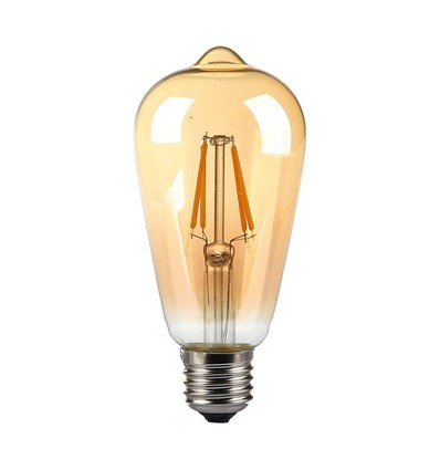 E27 8W LED-Lampe - ST64, Filament, bernsteinfarbenes Glas, extra warm 2200K